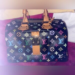 Louis Vuitton Takashi Murakami monogram black multicolor speedy 30